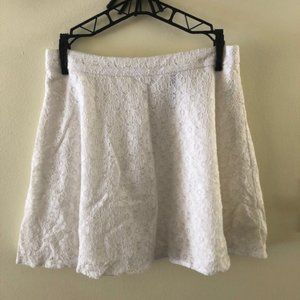 White Lace Zip-Back Skirt
